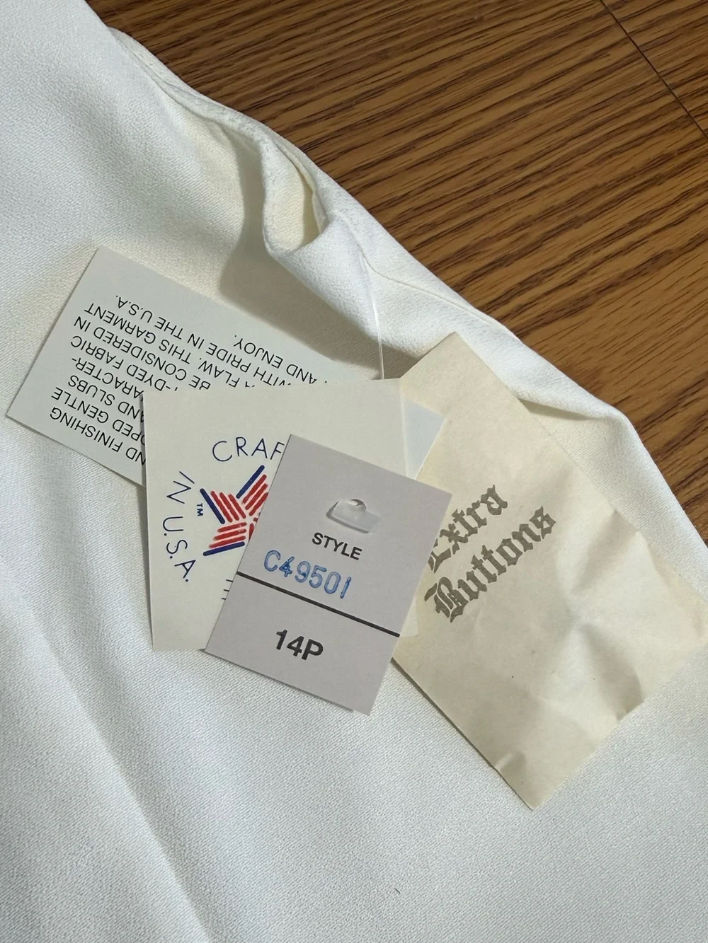 Career Pant Set -Sleeveless White & Navy, Gold Buttons -Matching Navy Pants NWT